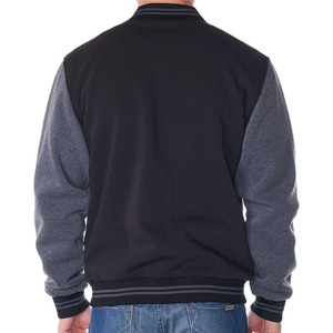 Classic Men's Letterman Varsity Baseball Jacket Stand Fleece Custom Logo <b>Covered</b> <b>Button</b> Outerwear OEM Streetwear Windproof - Product Image 5