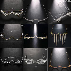 Hot Sale Rhinestone Geometric Pattern <strong>Square</strong> Face Shape Adult Women's High Sense Party Photographing Rimless <strong>Frames</strong> - Product Image 3