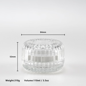 3.5oz vỏ hình lọ thủy tinh rõ ràng với nắp Gasket vật liệu sắt để trang trí nhà và làm nến - Product Image 4