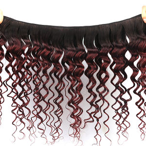 X-TRESS 99J Extension de cheveux colorés les meilleurs vendeurs de cheveux 100% paquets de cheveux humains indiens bruts Meches Humain 3 paquets avec fermeture - Product Image 2