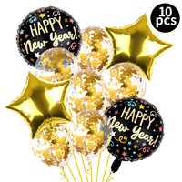 Ensemble de ballons thème nouvel an 2023, Film d'aluminium, décoration, Articles de ballons en latex pour l'atmosphère