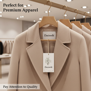 ป้ายห้อยแบบมีเชือกผูก พิมพ์ลายฟอยล์ทอง กันน้ำ ลายนูน 3 มิติ สีขาวทันสมัย ทำจากกระดาษอาร์ตพิเศษ เหมาะสำหรับใส่ในถุงเสื้อผ้า รองเท้า - Product Image 5