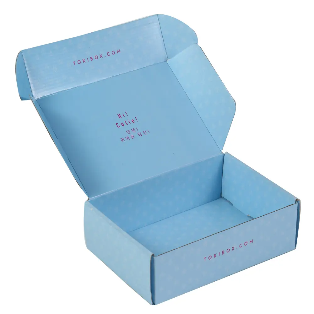 Personalized luxury print custom logo blue beauty gift paper box jewlery packaging cosmetic boxes shipping box mailing