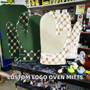 Maniques de cuisine professionnelles en silicone résistantes à la chaleur, antidérapantes à pois, pour la cuisson et la pâtisserie - Product Image 5