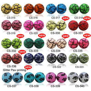 Nuevas Cuentas de Silicona de 15 mm con Estampado de Mármol 2024, Color Turquesa Rosa, para Bolígrafos, Fabricación de Joyas, Collares, Pulseras, Manualidades, DIY - Product Image 1