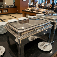 Juego de Recipientes para Calentar Comida de Acero Inoxidable Económico, Moderno, para Restaurante y Catering