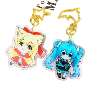 Mịn cạnh cảm thấy thoải mái Acrylic Keychain ảnh CNC cắt Nhựa Tùy Chỉnh rõ ràng in Anime long lanh Acrylic quyến rũ tùy chỉnh