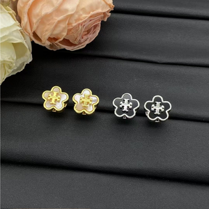 Boucles d'oreilles de luxe en acier inoxydable, serties de zircon, bijoux haut de gamme, hypoallergéniques, vente en gros - Product Image 1