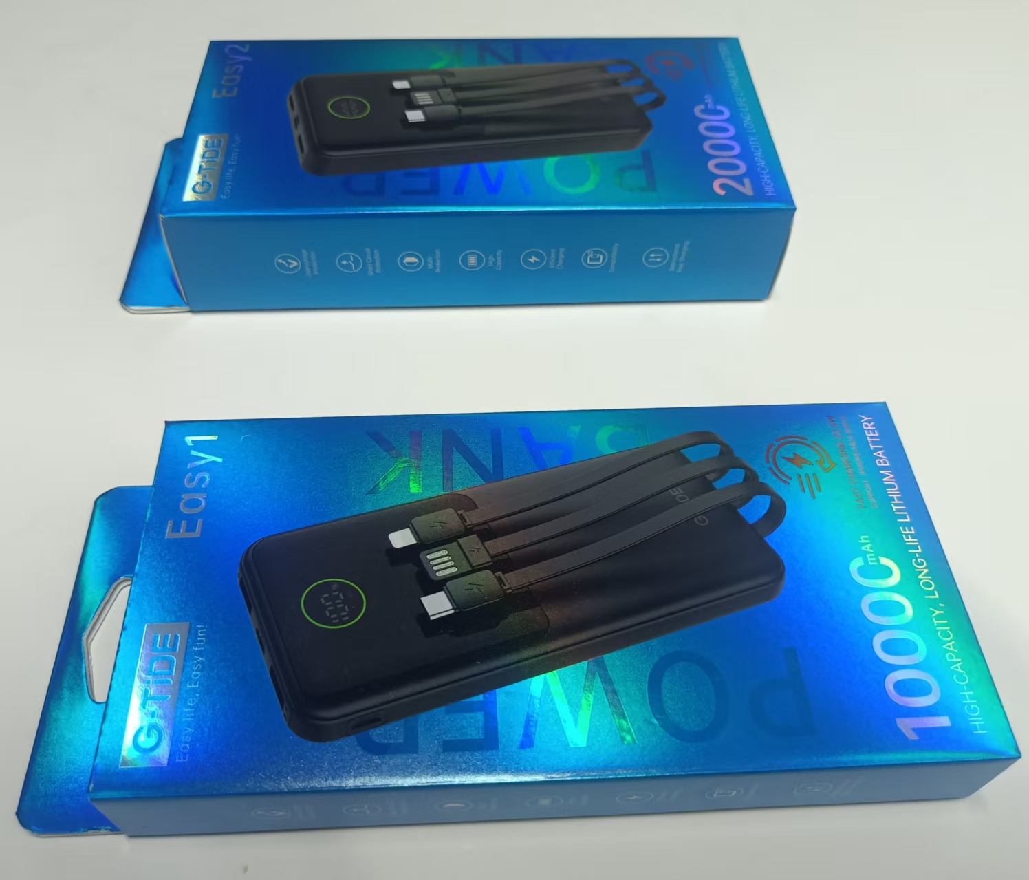Подгонянный 375 г Серебряный картон Power Bank винная сигаретная коробка обратный УФ матовое масло V-Slot водонепроницаемая многоразовая бумажная упаковка
