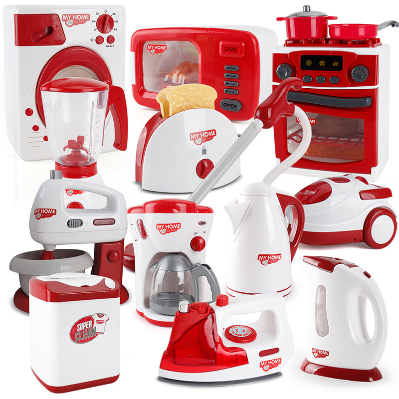 Tiktok Washing Machine Children's Simulation Microwave Pot Kitchen Kitchen Utensils Small Household Appliances Play House Toys