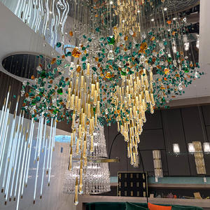 웨딩 소품 유리 물방울 펜던트 조명 크리스탈 빗방울 샹들리에 휴일 웨딩 장식 LED 천장 조명 - Product Image 6