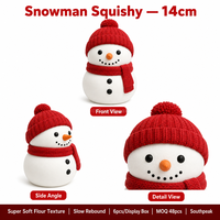 Southpeak Toy Snowman Squishy Ultra Soft Flour Fill Slow Rebound Christmas Toy Stress Relief 14cm PVC Box PDQ Display OEM WS