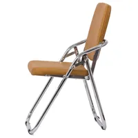 Chaise de bureau pliable en similicuir noir bon marché
