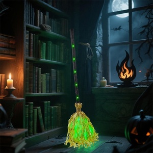 Horror Light up Witches Broom Animated Light up Moving Broomsticks Spooky Sounds Dancing Broom Halloween <strong>Parties</strong> <strong>Decoration</strong> - Product Image 4
