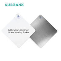 Autocollant d'avertissement conducteur carré personnalisé en métal argenté sublimation de sécurité routière panneau de signalisation de sécurité routière plaque en aluminium vierge