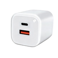 Chargeur rapide GaN ignifuge à double port 35W PD3.1 QC3.0 OTP 5v/3a pour écouteurs, téléphone portable et montre connectée USB/Type-C