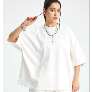 Màu rắn quá khổ nam và nữ t T-Shirts Trống Tùy Chỉnh 3D Puff in logo Mens nặng bông hip hop t hsirt - Product Image 1