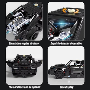 TGL T5029 Coche de Carreras Técnico de <span class=keywords><strong>Batman</strong></span>, Modelo Batmóvil, Vehículo Deportivo Urbano, Ladrillos de Juguete para Niños, Regalos, Sets de Bloques de Construcción - Product Image 5
