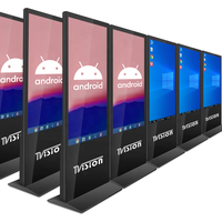 Pantalla LCD Comercial para Publicidad de 50 Pulgadas, Vertical, Versión Android, Monitor con Soporte de Pie, Tótem de Señalización Digital