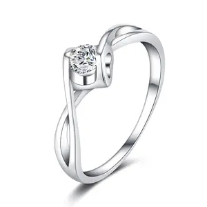 중공 새겨진 디자인 여덟 심장 여덟 화살표 다이아몬드 지르콘 925 실버 결혼 반지