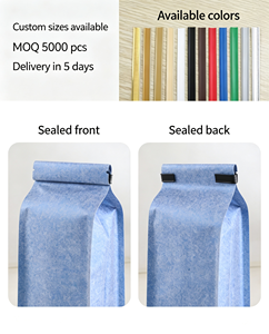 Bandes de fermeture en plastique pour sacs en plastique et en papier, 12cm, 15cm, 18cm, noires, blanches, dorées, pour sceller les sachets de thé et de café - Vente en gros - Product Image 5