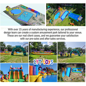 Toboganes Inflables de Agua, <span class=keywords><strong>Castillo</strong></span> Inflable con Tobogán, Parque Acuático Inflable Sobre el Suelo para Alquilar - Product Image 5
