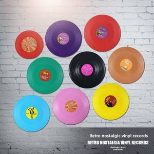 Affiche Murale Décorative en Vinyle Style Rétro pour Bar et Café, Peinture sur Métal Personnalisée, Autocollant Mural Décoratif en Forme de Disque Vinyle - Product Image 2