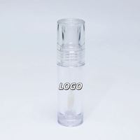 Tube de brillant à lèvres vide de luxe transparent 8ML 7ML avec applicateur à grande brosse et bouchon à vis, flacon en plastique pour gloss, logo personnalisé