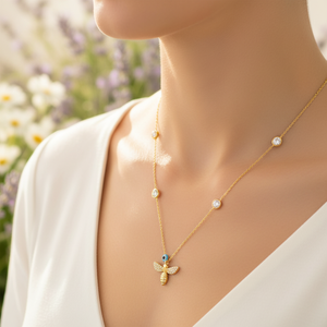 New Trend <b>Bee</b> Charm Design <b>Necklace</b> Pendant Turkish Handmade Wholesale 925 Sterling <b>Silver</b> Jewelry - Product Image 3