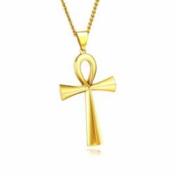 Hiphop Klassieke Religieuze Egyptische Kruisbeeld Vergulde Rvs Cross Ankh Charm Hanger Ketting Voor Mannen - Product Image 6