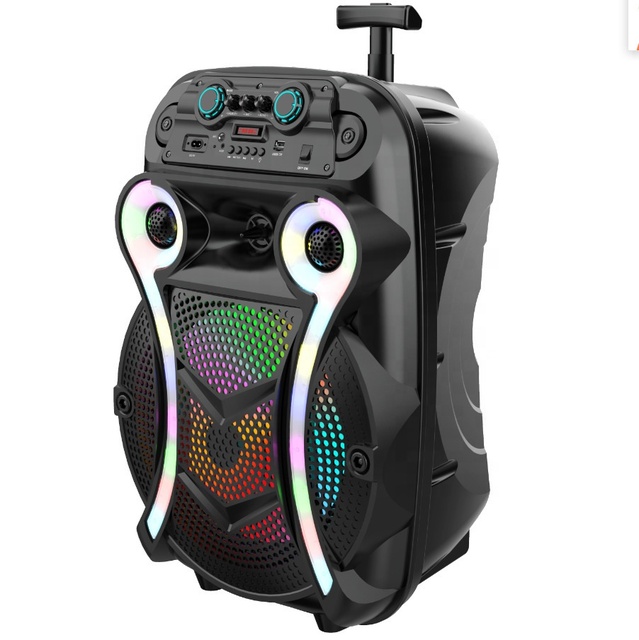 High Power Wireless Microphone Home Video Karaoke Singing Rod Large Sound Column Caixa De Som Trolley Bluetooths Speaker