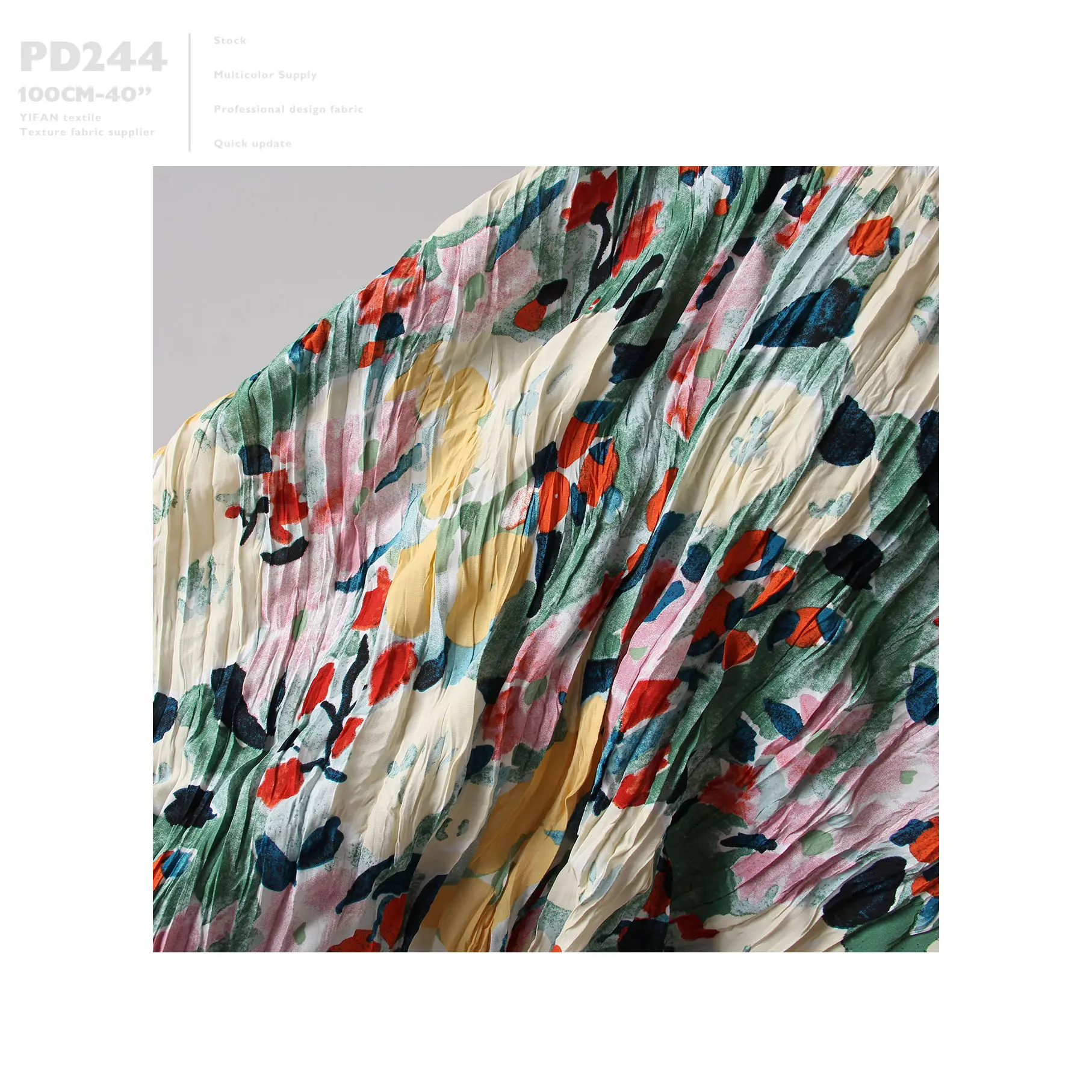 Lagerbestand Öl-Crepe glatte Vorhanghemd Kleid Textil bedruckter Stoff Polyester-Band PD244