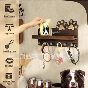Wooden storage rack, entryway storage rack, creative wooden dog paw shaped hooks, wall-mounted <b>key</b> <b>hanger</b> hooks - Product Image 5
