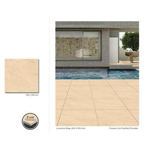 Baldosas de porcelana decorativas beige de doble carga para exterior 600x600mm - Product Image 5