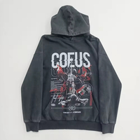 Sweat à capuche pour homme, imprimé, 320 GSM, style vintage streetwear, fabricant de vêtements OEM personnalisés