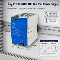 Alimentation industrielle sur rail DIN 480W, convertisseur AC/DC 24V 48V, alternative OKEY NDR-480, 50A, efficacité 85%