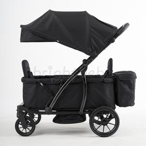 Carriola Tipo Vagón Brightbebe para 2 Niños y Carga - Coche de Paseo Plegable Ligero de Doble Tracción y Empuje - Product Image 3