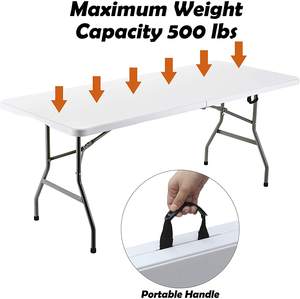 IUNNDS Tragbarer Kunststoff-Picknick-Esstisch 6ft <span class=keywords><strong>8ft</strong></span> Outdoor-Klapptisch und -Stuhl mit Montage für Partys - Product Image 4