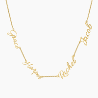Collar Clásico Personalizado de Acero Inoxidable Chapado en Oro de 18K con Múltiples Nombres para Aniversario