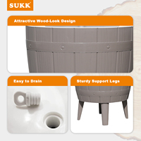 SUKK Seau à glace en plastique noir de 37L 9,8Gal avec boîte de livraison de lumière LED