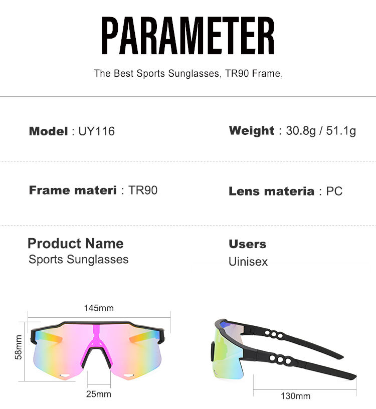 Hot Selling New Outdoor Pickleball Sport Sunglasses OEM ODM UV Protection Running and Cycling Sun Glasses