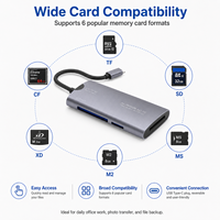 Lector de Tarjetas Tipo C 6 en 1, el Más Económico de Fábrica, Lector de Tarjetas TF, USB Tipo C Inteligente y Lector de Tarjetas Sim SD OTG para Teléfono Móvil