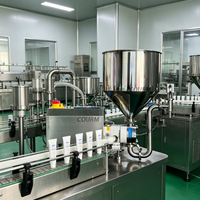 Machine de remplissage semi-automatique à pompe rotative pour liquides, pâtes, graisses, crèmes et mayonnaise à haute viscosité