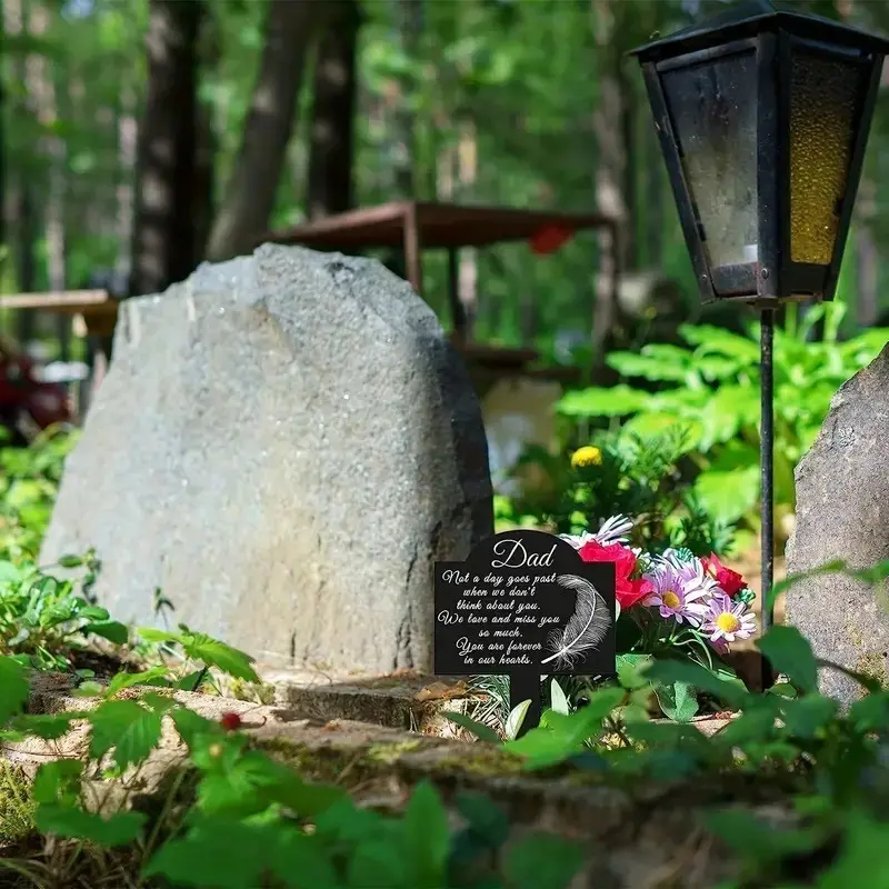 Akrilik Memorial Pile pemakaman logo memorial tumpukan simpati taman di luar halaman pemakaman tahan air