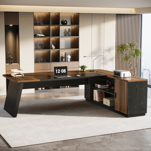 Escritorios de Oficina <span class=keywords><strong>Tribesigns</strong></span> de Madera Sólida de 79 Pulgadas, <span class=keywords><strong>Escritorio</strong></span> de Oficina Grande con Estantes de Almacenamiento - Product Image 3