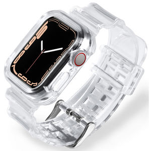 Bracelet transparent sport et étui pour <span class=keywords><strong>Apple</strong></span> Smart <span class=keywords><strong>Watch</strong></span> 8 <span class=keywords><strong>7</strong></span> 6 SE 5 4 3 Silicone coloré transparent pour IWatch 40 44 42 41 <span class=keywords><strong>45</strong></span> 49 <span class=keywords><strong>MM</strong></span> - Product Image 4