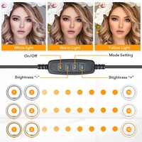 Haute Lumen Led Anneau Lampe 8 pouces Selfie Anneau Lumière Avec Réglable Trépied Stand RGB Led Lampe Anneau