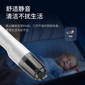 Aspiradora de mano portátil con batería de 0.3L para uso en el hogar y el coche, color blanco - Product Image 1