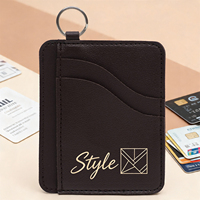 Dompet Kartu Kulit PU Premium Tipis dengan Banyak Slot dan Gantungan Kunci untuk Pria Wanita, Organizer ID Minimalis