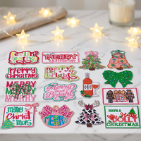 Patchs brodés de Noël, appliques colorées thermocollantes pour les fêtes, patchs de Noël pour chapeaux, vêtements, sacs, décoration DIY